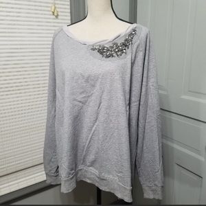 Lane Bryant Bead & Ribbon Embellished Sweatshirt